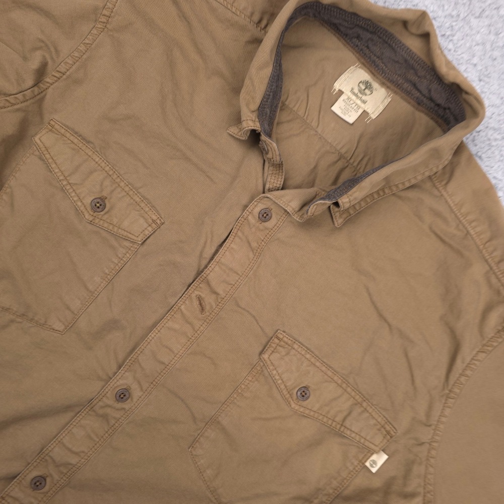 Timberland Peabody workwear Shirt Relaxed‎ Fit Long Sleeve Button Up Brown XL